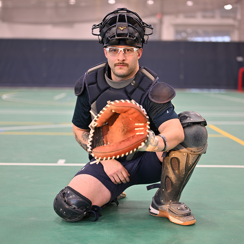 Sal Diaz in catcher gear