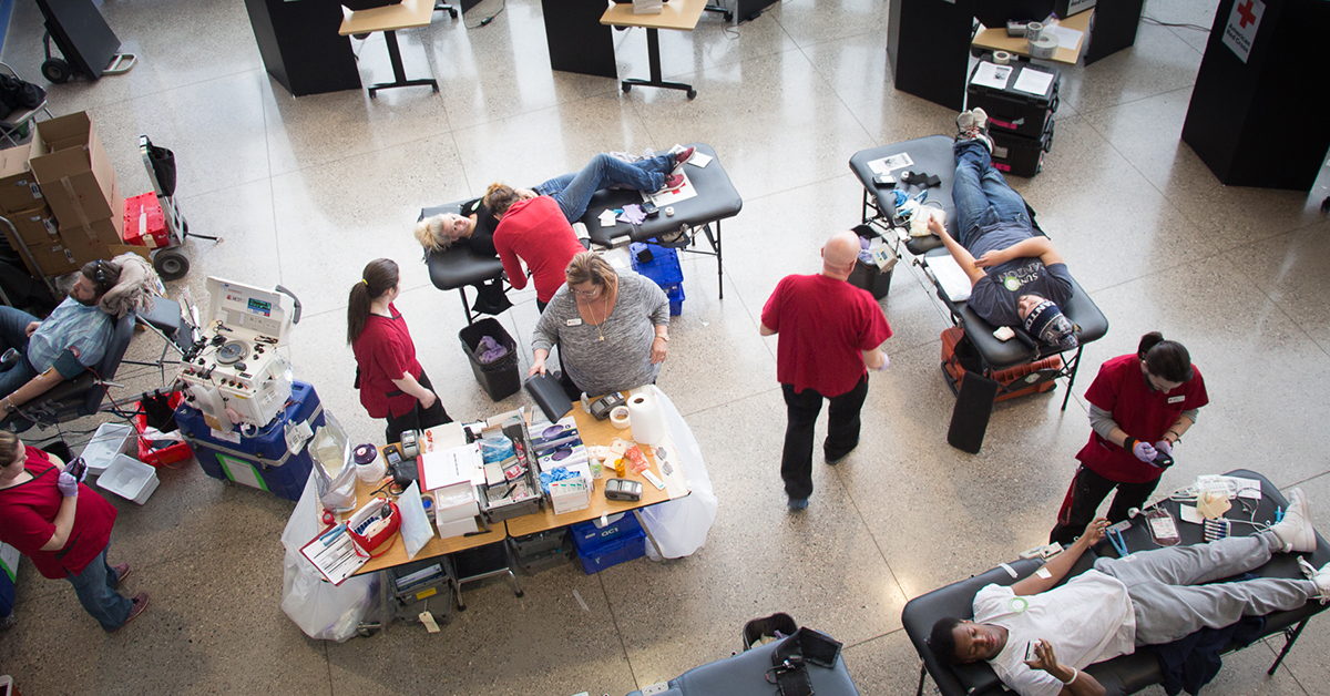 Blood drive in Roos House