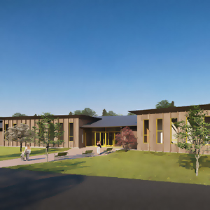 A rendering of SUNY Canton's proposed Childcare Center building.