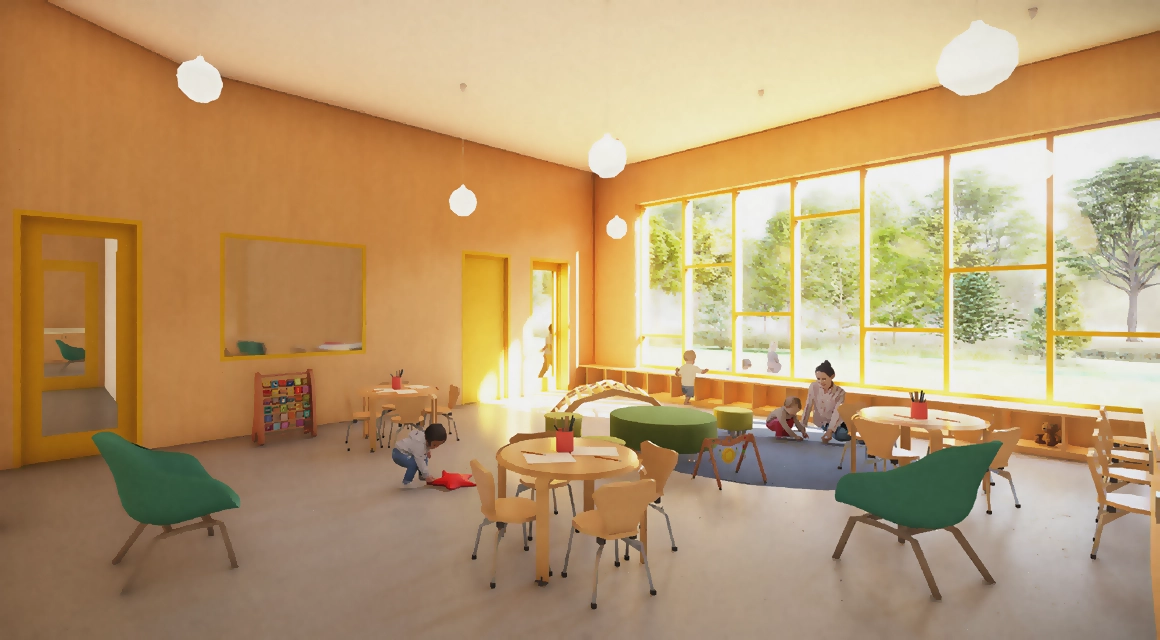A classroom rendering of the proposed SUNY Canton Childcare Center.