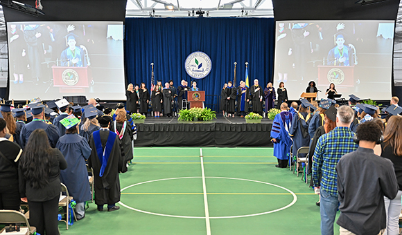 Wide view of Commencement 2024 stage