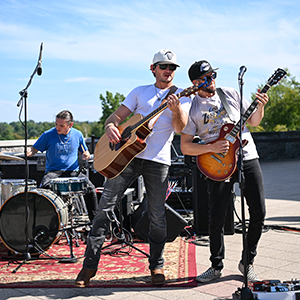 A band plays during Family Weekend 2023.