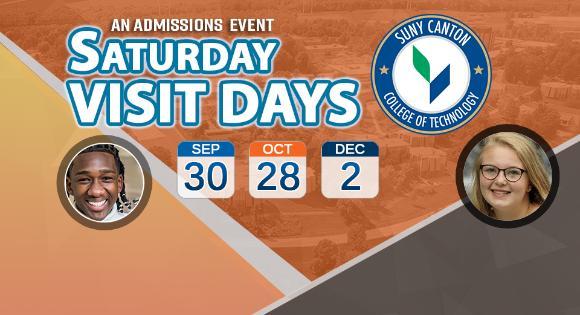 An Admissions Event - Saturday Visit Days - Sept 30, Oct 23, Dec 2