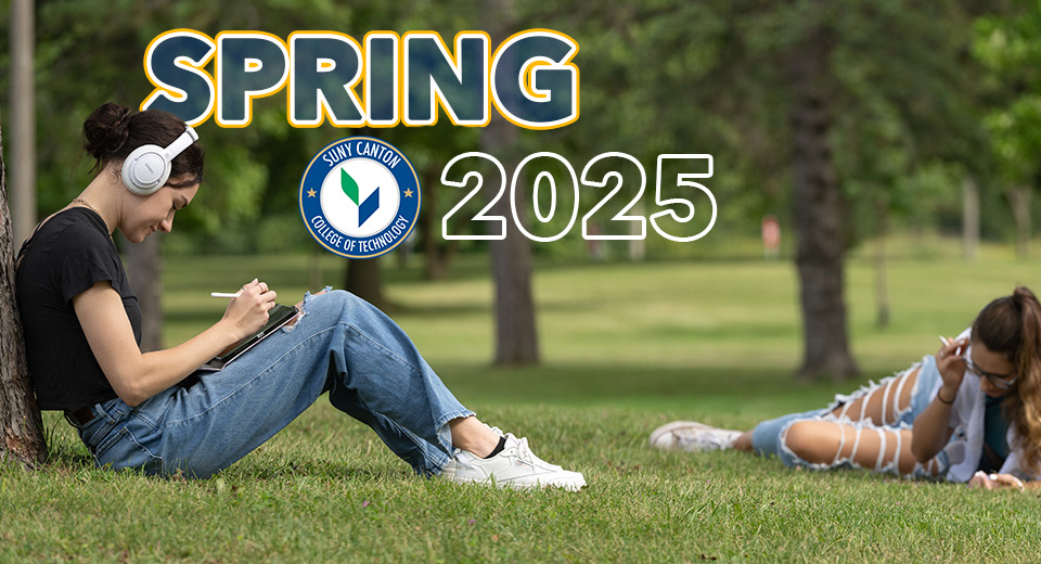 Spring 2025: Students studying under trees.