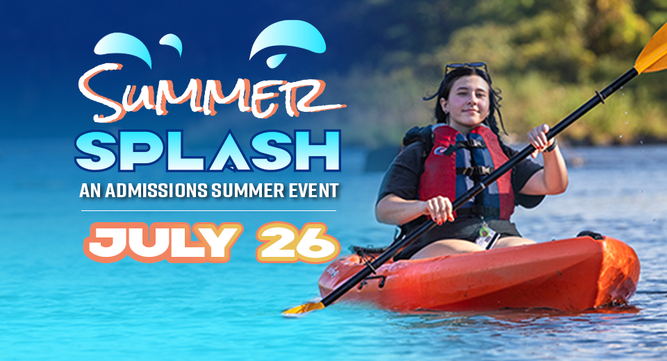 Summer Splash - July 26 - A student in a kayak on the neighboring Grasse River.