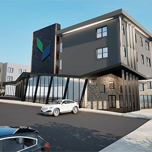 A rendering of the future Entrepreneurship Center in Canton's Midtown Plaza.