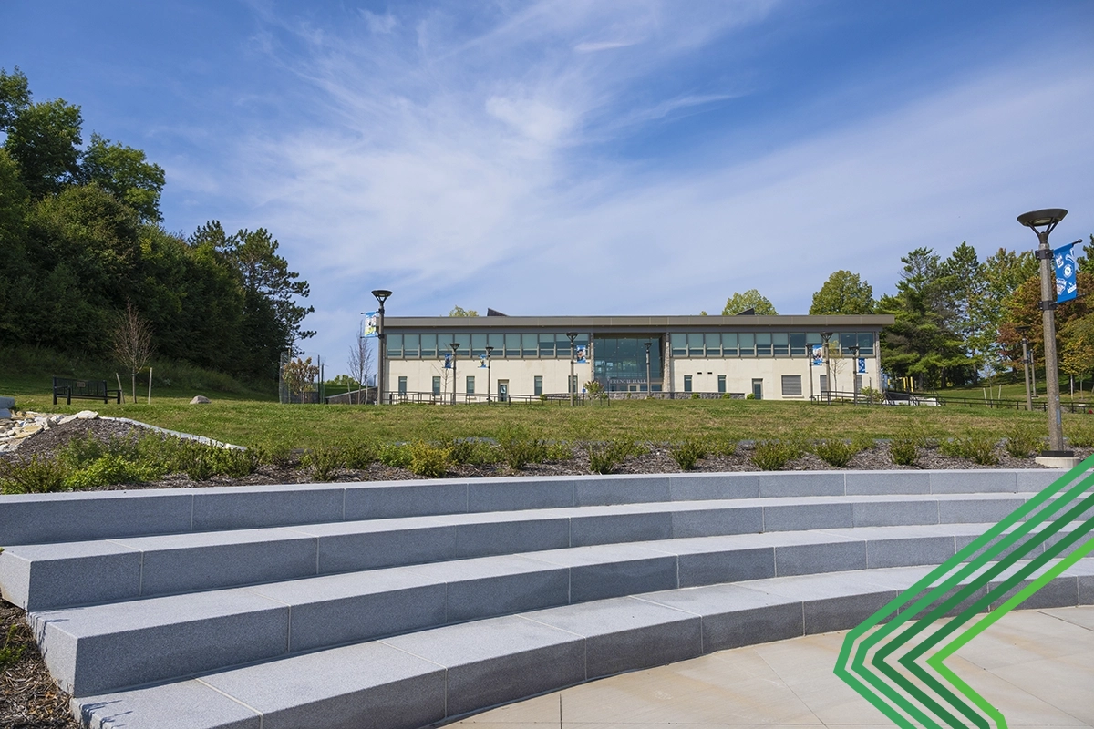 A view of French Hall from the new amphitheater