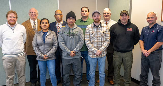SUNY Canton Veterans gather for luncheon hosted by President Szafran.